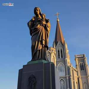 Estatua DE LA Sagrada Familia católica de Praga personalizada, estatua religiosa grande de latón metálico, estatua de bronce de José y María con el bebé Jesús - Product Image 3