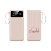 Batterie externe 66W à charge rapide 20000mAh en plastique avec support et câble intégré (normes américaines/européennes/britanniques)