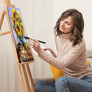 현대 DIY 홈 벽 장식 숫자로 그림 캔버스 쉬운 프레임 꽃과 정물 디자인 나무 패널 - Product Image 2