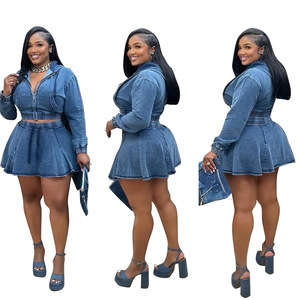 <span class=keywords><strong>Soldes</strong></span> Chaudes Été Automne Ensemble Jupe Deux Pièces <span class=keywords><strong>Femme</strong></span>: Veste Courte à Capuche Manches Longues et Mini Robe Plissée - Product Image 5