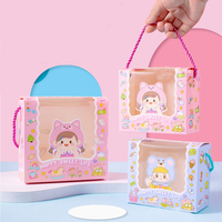 Clair Windows dessin animé poignée cadeau retour boîte papier doux faveur boîtes d'emballage pour enfants joyeux anniversaire bébé douche fête décor