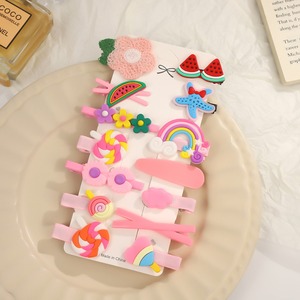 14 pezzi corei simpatici carini di frutta animale dei cartoni animati per bambini ragazza principessa fermaglio per capelli Set di accessori per capelli Color caramella - Product Image 6