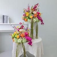 Nouvelle Arrivée B123 Boule de Fleurs en Soie Rose Vert Grenat Composition Florale pour Centre de Table Mariage Événement Décoration Maison Fête