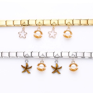 Sonfu Customized Stainless Steel Women's Jewelry Fashion Trendy Bangles Sea Star <b>Shell</b> Pendants DIY Italian Module <b>Bracelets</b> - Product Image 3