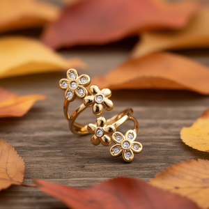 YHL Women's Adjustable Stainless Steel and Zircon <b>Crystal</b> <b>Ring</b> R41 Sparkling for Autumn and Winter Wholesale - Product Image 3