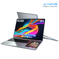 Nieuwe Dual Touchscreen Laptop 15.6"+7" FHD IPS N100 Quad Core 8~32GB DDR4 128~1000GB SSD RGB Verlichte Business Notebook