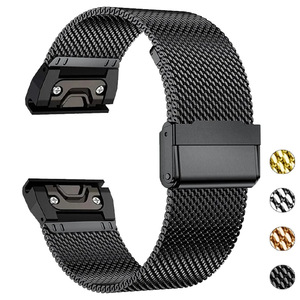 Bandas de reloj inteligente Hebilla de acero inoxidable Correa de reloj milanesa de metal para Garmin Fenix7X <span class=keywords><strong>7Pro</strong></span> 6X 6 - Product Image 1
