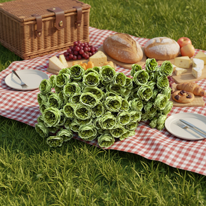 Série Verte Fleurs Artificielles Réalistes en Soie : Pissenlit, Larmes de Bambou, Hortensia, Rose – Décoration Mariage et Maison – Moulage par Injection - Product Image 3