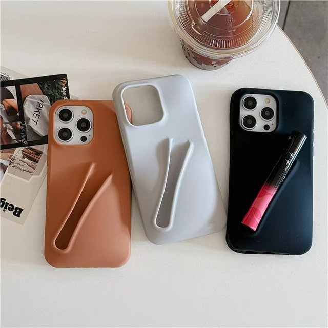 Custom 3D Silicone Lipgloss Cover for iPhone Lip Balm Gloss Holding Mount Lipstick Holder Phone Case