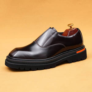 Zapatos Oxford de Cuero Negro para Hombre, Sin Cordones, Punta Puntiaguda, Suela de Goma Acolchada, para Toda Temporada, Impermeables, para Bodas - Product Image 6