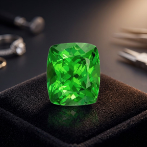 อัญมณีหลวมแบบเหลี่ยมเพชรพลอย3X5mm กับ6X8mm ตัดเป็นพลอยโกเมนธรรมชาติหรือโกเมนสีเขียว - Product Image 3