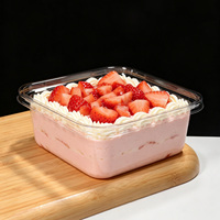 Boîte à charnière en PET transparent de qualité alimentaire 950 ml pour pâtisseries, biscuits, choux, pâtes, impression personnalisée, vente en gros usine