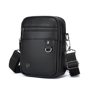 Sac bandoulière rétro en PU personnalisable pour homme, avec plusieurs poches zippées, sac messager décontracté pour la vente en gros de marques - Product Image 1