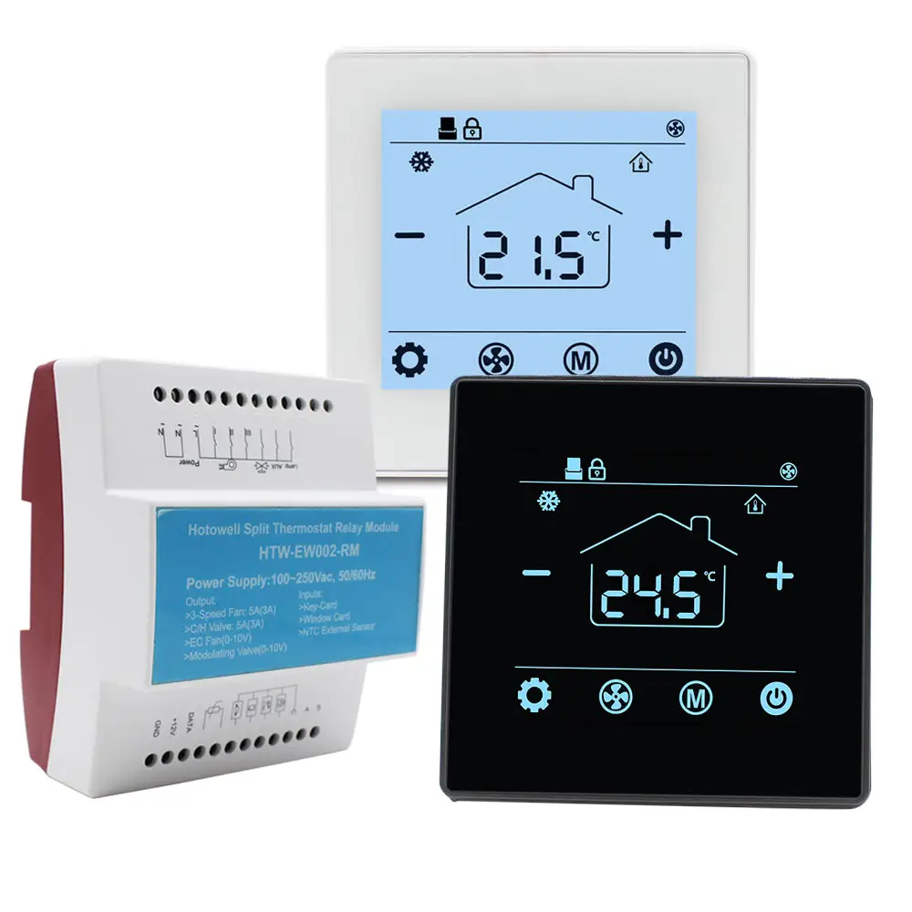 Piezas HVAC Modbus Hotel fan coil termostato Split FCU controlador de temperatura digital habitación AC termostato con sensor de ocupación