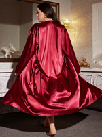 Femmes grande taille confortable décontracté Satin Robe maison peignoir Sexy couleur unie pyjamas pour l'hiver pour l'été automne printemps