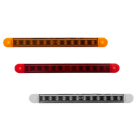 Barre de feux de positionnement LED 12V 12LED pour camion, remorque, autocar, caravane (ambre, rouge, blanc) (boîtier de lampe)