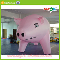 Mascotte gonflable rose pvc pour l'extérieur, personnage de dessin animé cochon gonflable géant