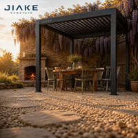 Pergola de jardin Jiake avec toit à lames orientables en aluminium pour jardin résidentiel, patio, gazebo, pavillon extérieur