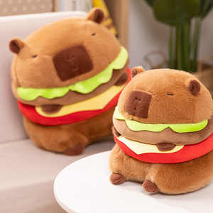 Sushi capybara sang trọng Đồ chơi sáng tạo chip capybara mềm gối sẵn sàng để tàu Kawaii Fluffy Hamburger capybara Thú nhồi bông búp bê - Product Image 2