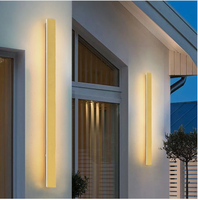 Applique murale d'extérieur étanche IP65 à LED, minimaliste, bande dorée, éclairage décoratif pour Villa, cour, AC85-265V