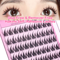 Extension de cils en grappe de cils volumineux Hakimi longue durée auto-adhésif pas besoin de colle cils agrandis Double oeil