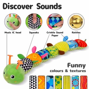 Baby <strong>Musical</strong> Caterpillar Toys Infant <strong>Stuffed</strong> <strong>Animal</strong> Toy with Crinkle and Rattles Soft Sensory Toys with Textures for <strong>Newborn</strong> - Product Image 3
