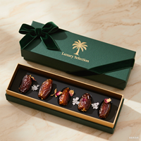Boîte d'emballage en carton rigide doré personnalisée, plateau laminé mat pour chocolats, bonbons, dattes, ensembles cadeaux alimentaires