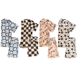 Preventa al por mayor: Conjuntos suaves de verano para niños y niñas con estampado festivo, de algodón orgánico, elastano y tela de seda de leche, MOQ 5. Ropa para niños pequeños. - Product Image 4