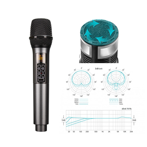 Microphone dynamique sans fil rechargeable longue portée UHF, microphone portable avec fonction d'écho pour karaoké à domicile, fête et karaoké familial - Product Image 6