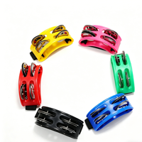 YH Brand Different Colors Plastic Metal Mini Size (10x4cm) Foot Shaker Hand Bell Tambourine Musical Instrument Accessories