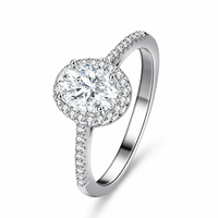 Bague de fiançailles en argent sterling 925 de luxe avec diamant moissanite, bague de fiançailles en moissanite fine pour femmes, bijoux de mariage