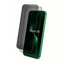 Pelindung Layar Kaca Tempered 9H High Aluminum Full Glue Silk Print Privacy untuk Huawei Nova 12 13 14 15 16 Pro Ultra