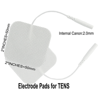 Électrode adhésive réutilisable TENS EMS 5x5cm hypoallergénique pour soulagement de la douleur, stimulateur musculaire, physiothérapie