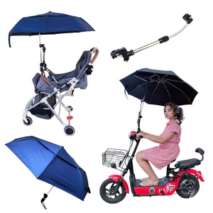 Durable Premium Quality Lightweight Compact Manual Three-Fold Bike Umbrella Canopy for Motorcycles Scooters-Full Rain Sun - Product Image 6