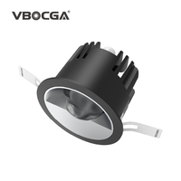 Spot LED encastré anti-éblouissement IP44 en aluminium moderne 10W pour intérieur, maison et bureau, dimmable Triac, angle de faisceau 55°