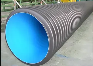Tubo de drenagem corrugado de grande diâmetro, novo tipo de tubo Hdpe corrugado, tubo de drenagem de águas residuais de 200 mm