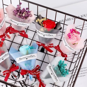 Confezione Regalo di Fiori Secchi di Ginseng in Miniatura, <span class=keywords><strong>Rose</strong></span> Conservate e Fiori Immortali per Natale e Matrimoni - Product Image 2