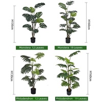 Plantes artificielles haut de gamme Monstera Deliciosa Philodendron PE, feuilles au toucher réel, écologiques, résistantes à l'eau, hauteur 130/160 cm, Sirui