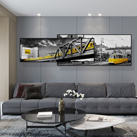 Peinture murale de paysage réaliste moderne européenne pour salon, décoration murale, diptyque empilé horizontal