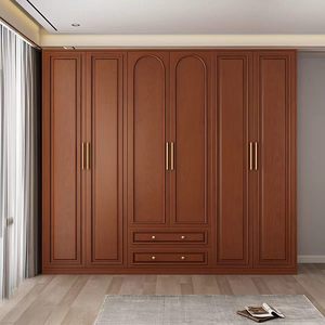 <span class=keywords><strong>Armoire</strong></span> de chambre en MDF sur mesure avec panneau cintré, résistante à l'humidité et écologique, autoportante pour un rangement moderne de chambre à coucher - Product Image 4