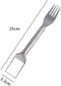2026 Summer Multi Function 2-in-1 Stainless Steel Watermelon Fruit Forks Slicer Knife Tool Watermelon Slicer <b>Cutter</b> With Fork - Product Image 2