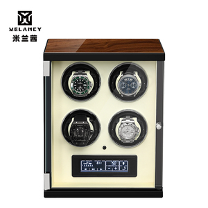 M & Q nueva moda de lujo negro Led caja de madera clara reloj automático Enrollador para mostrar reloj hombres puede almohada reemplazo - Product Image 3