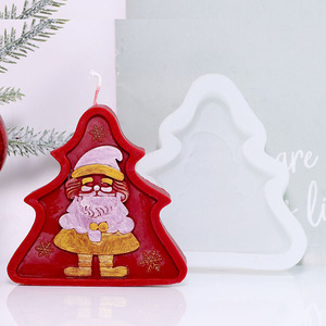 Moldes de silicona YS con relieve plano para velas de árbol de Navidad, moldes de fundición de yeso de Papá Noel, decoraciones DIY para hacer velas de aromaterapia - Product Image 4