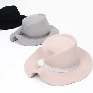 Feltro di lana cloche Cappello di modo Per le donne del Commercio All'ingrosso della signora Cappello di lana australiana feltro cappelli