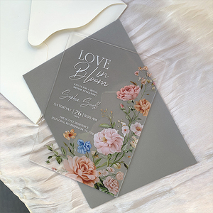 Carte d'invitation de mariage personnalisée en acrylique, invitations de mariage indiennes, invitations de mariage de luxe gaufrées, impression typographique format passeport - Product Image 4