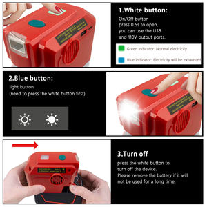 Inversor de Corriente Portátil de 200W para Cargador de Batería de Litio Milwauke de 18V, Adaptador de Inversor - Product Image 6