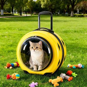Transparent Bubble <b>Pet</b> Trolley Case Space Capsule Rolling Cat <b>Carrier</b> Luggage Airline Approved Breathable Puppy Travel Bag - Product Image 2