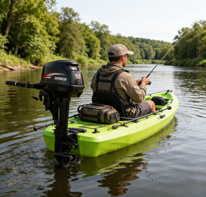 Moteur hors-bord Hidea 2 temps 9,8 CV léger (26 kg) à faible consommation de carburant pour bateaux gonflables - Product Image 4