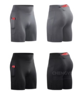 Shorts de course pour hommes à séchage rapide, respirants, réfléchissants, avec fermeture éclair, collants de compression en polyester pour le cyclisme et le fitness