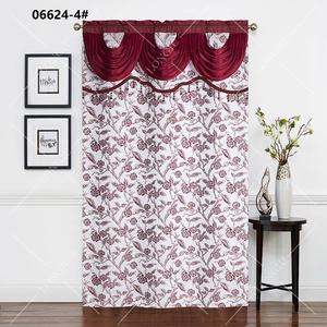 Venta al por mayor asequible varilla bolsillo Jacquard <span class=keywords><strong>cortinas</strong></span> para sala de estar ventanas cenefas <span class=keywords><strong>cortinas</strong></span> con exquisitos colgantes de borla - Product Image 1